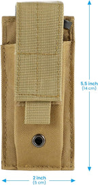 Tactical Single/Double Pistol Mag Pouch Outdoor Molle Open-Top Magazine Pouch - Image 3