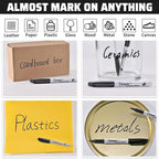 36 Pack Permanent Markers Fine Tip, School & Home, Waterproof, Smear-Proof - Image 2