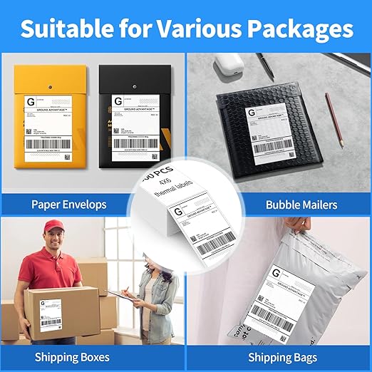 4"×6" Direct Thermal Shipping Label, Fanfold Thermal Label 500 Packs Per Stack - Image 6