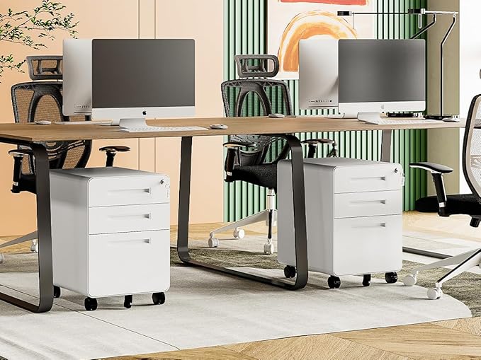 MIIIKO Mobile Filing Cabinet 3 Drawer, Filing Cabinets - Image 9