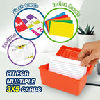 H4D Index Card Holder 3x5, Index Card Box Organizer Case, 3x5 Flash Note Card - Image 6