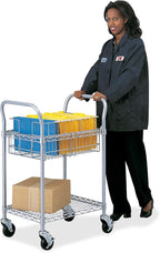 Safco 5235GR Wire Mail Cart Holds 75 Legal Folders, Sold Separately - Image 2