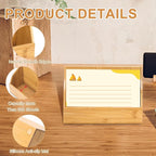 SHIQIKEJIPTY 4x6 Wood Index Card Holder Wooden Index Card Box Cards Display - Image 3