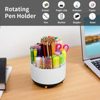 Marbrasse Desk Organizer, 360-Degree Rotating Pen Holder, Desk Organizers and - Image 3