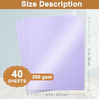 Silunkia 40 Sheets Purple Shimmer Cardstock 8.5 x 11 Crafts Paper, 75lb Premium - Image 2