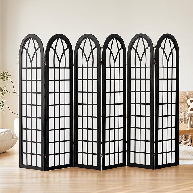 ALeesing Folding Room Divider Privacy Screen Freestanding 6-Panel Shoji Style by ALeesing