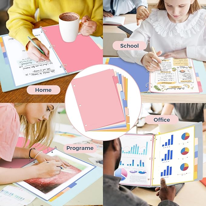 SUNEE 8 Tab Binder Dividers, Plastic Dividers - Image 7