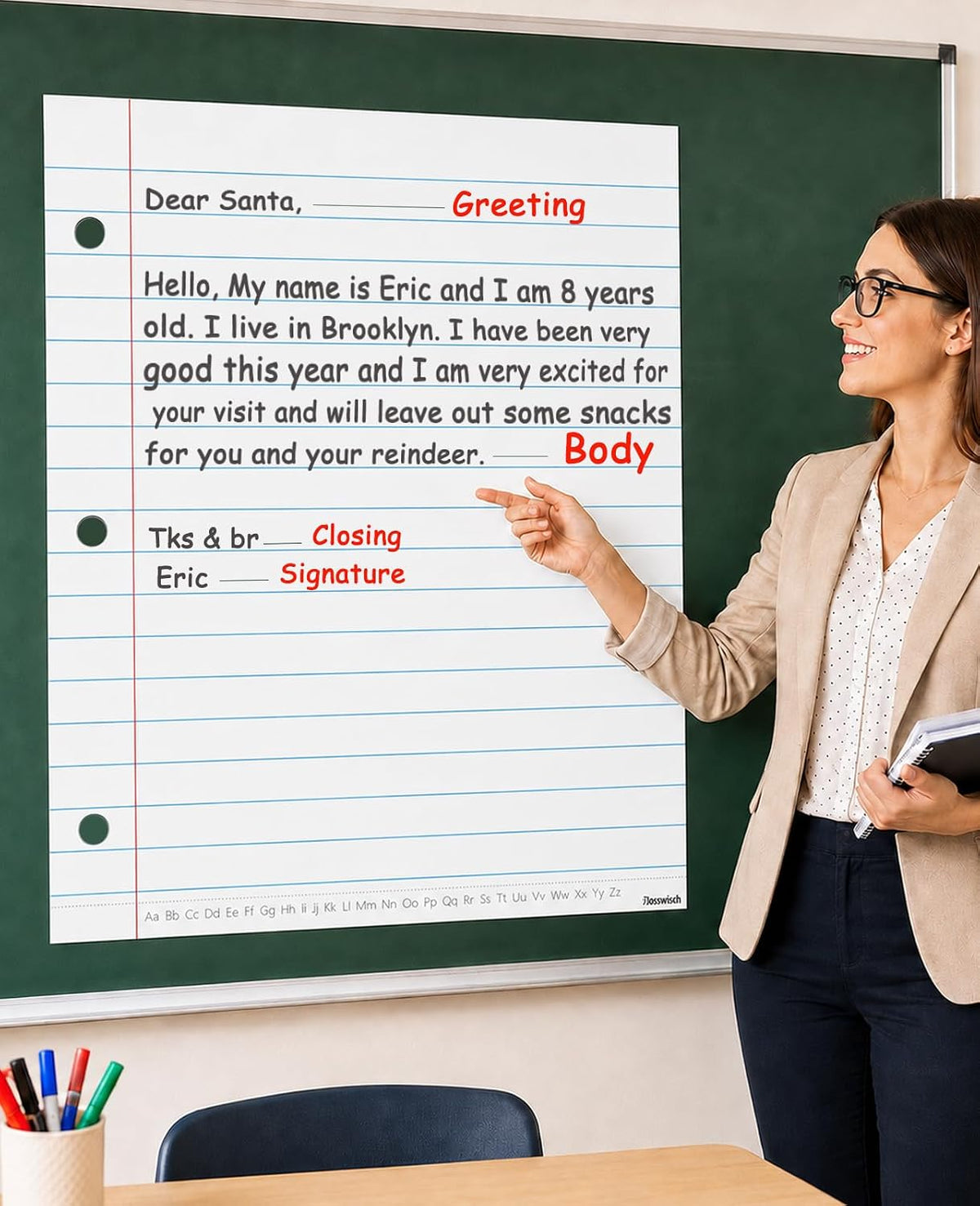 Dry Erase Giant Sized Magnetic Notebook Paper, Lined Paper 22" x 28"