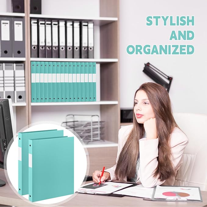 Henoyso 48 Pcs 3 Ring Binder 0.5 Inch Round Fits Letter Size 8.5'' x 11'' Paper - Image 4