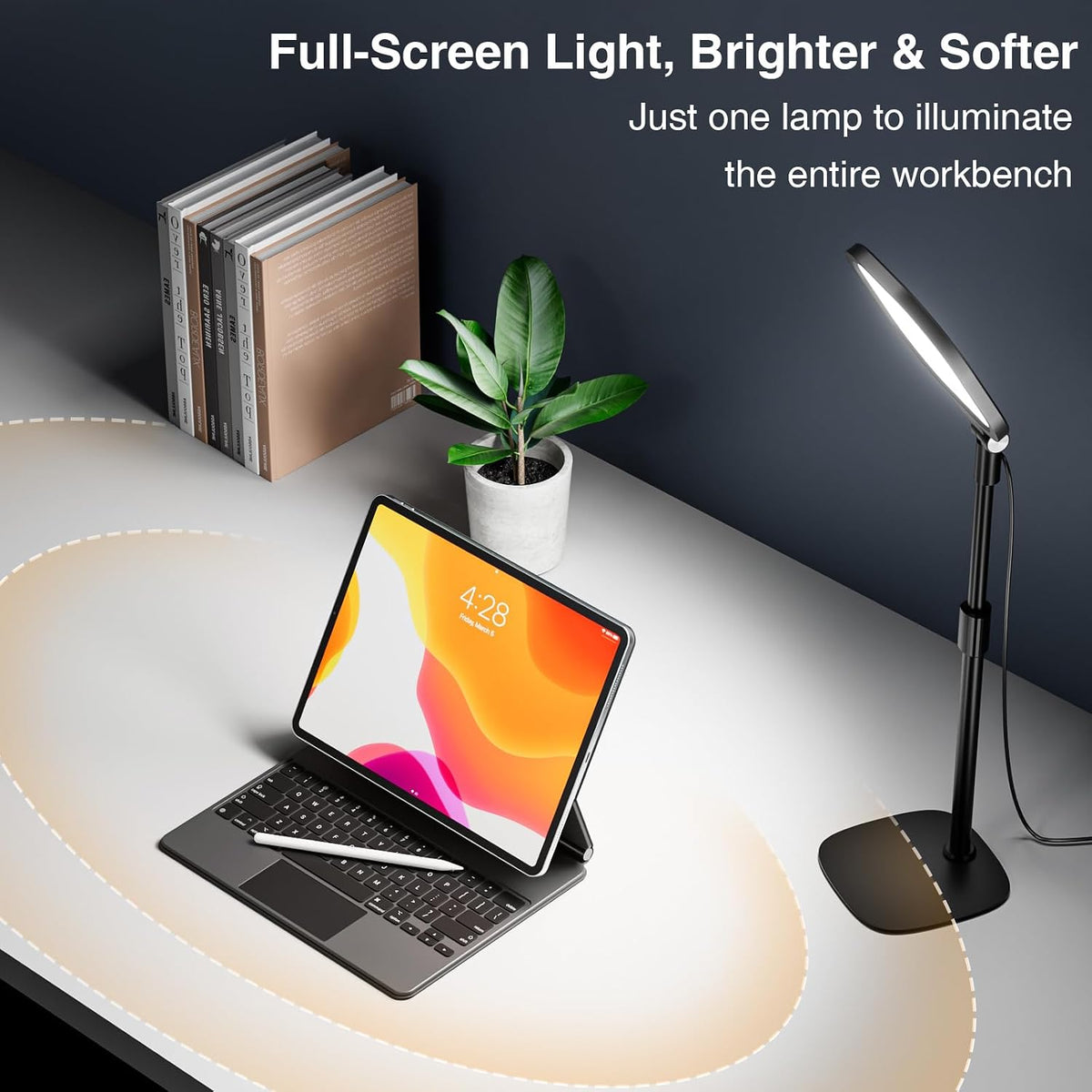 Zoom Lighting for Computer, Adjustable Desk Ring Light for Video Calls