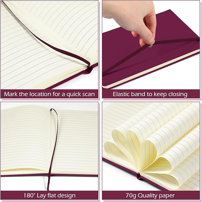 Honoson 20 Pack Lined Journal Notebooks A5 Hardcover Executive Notebook 5.5" x - Image 3