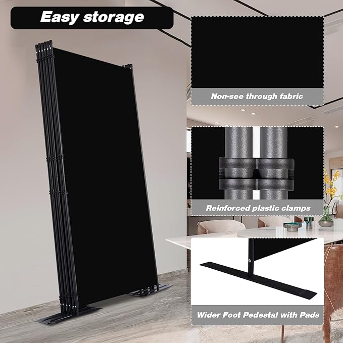 CHOSENM Room Divider, 6 Panel Folding Privacy Screens - Image 4