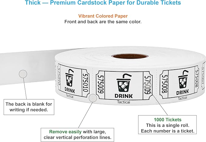 Tacticai 1000 Raffle Tickets, Single Roll - Image 2