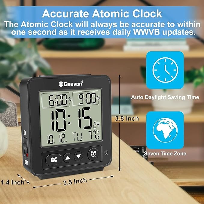 Geevon Small Atomic Travel Alarm Clock - Image 3