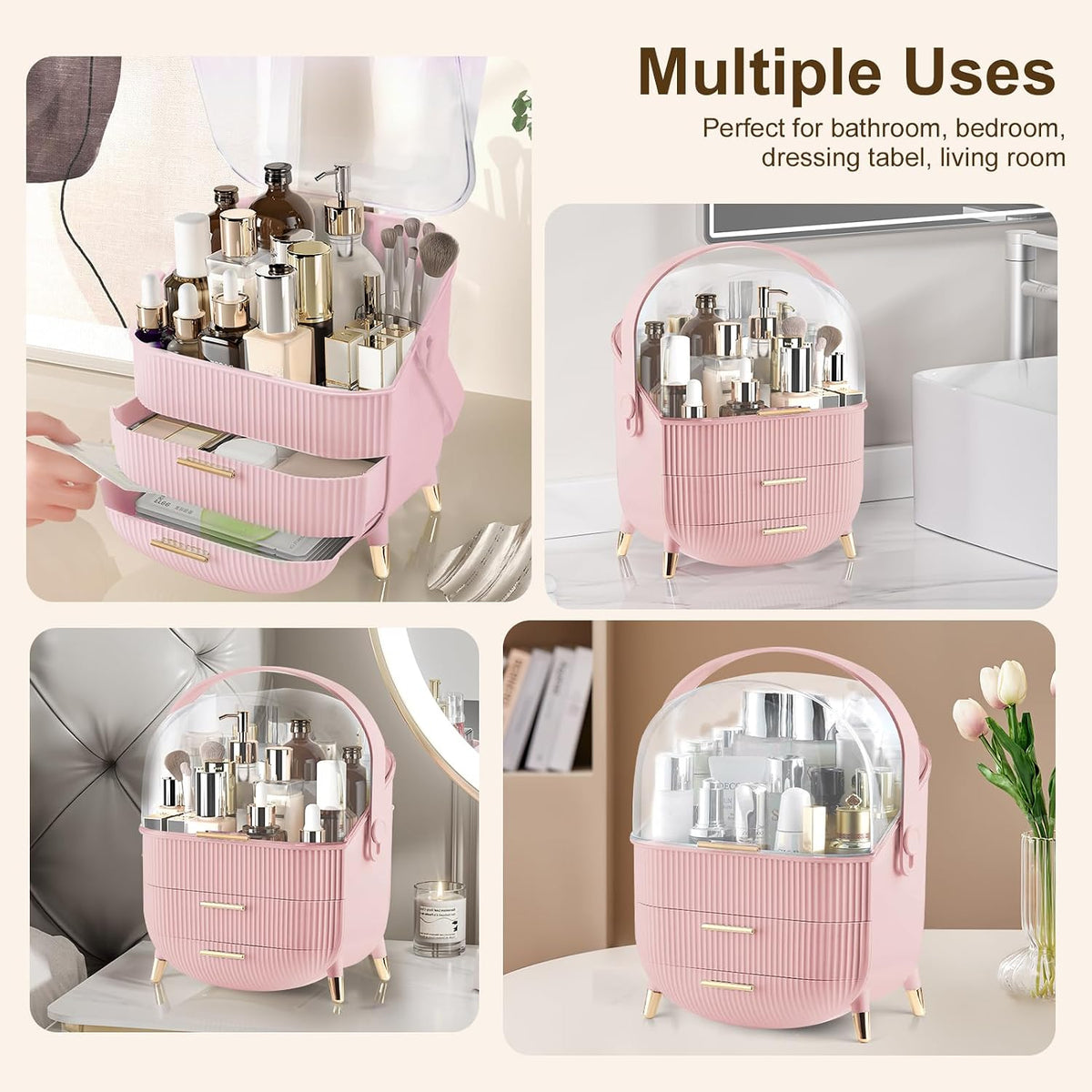 YGJT Make up Organizers and Storage, Makeup Organizer for Vanity, Cosmetics S...