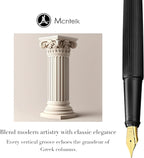 MCNTEIK Matte Black Fountain Pen, Exquisite Vertical Grooving Design, Ink - Image 3