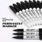 Yocfon Permanent Markers, Fine Tip, Waterproof Markers, Works On Plastic - Image 3