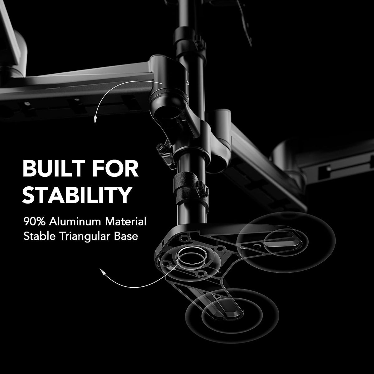 huanuo triple monitor mount for 17 to 32, side view