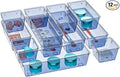 WOWBOX 12 Pack Clear Drawer Organizer Set, Acrylic Drawer Storage Trays by WOWBOX