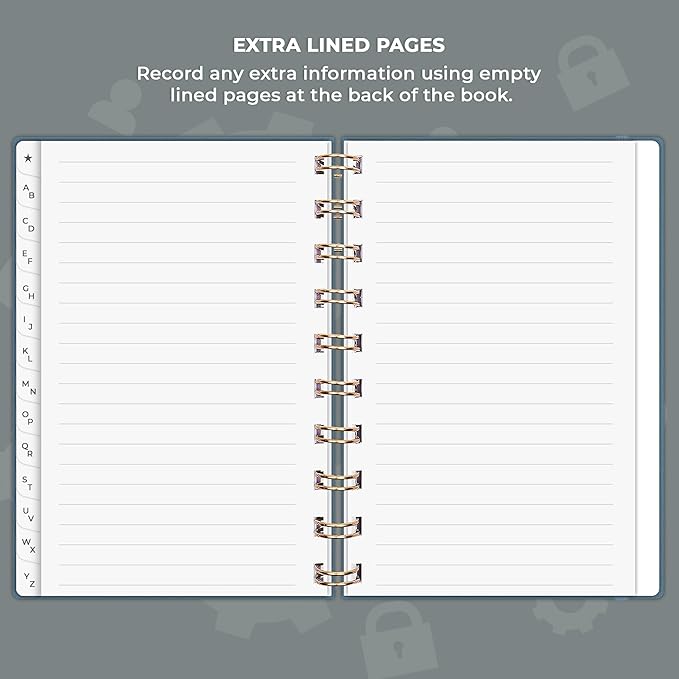 Clever Fox Password Book Spiral – Mini Internet Address & Password Organizer - Image 6