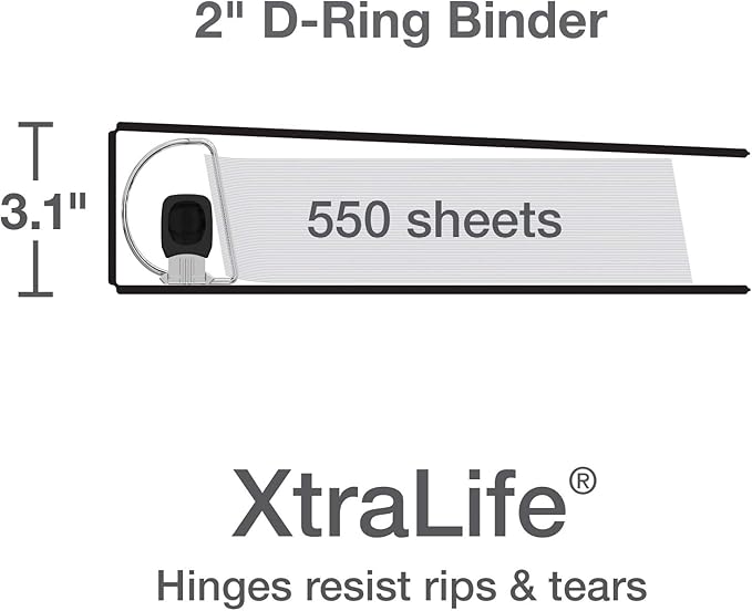 Oxford 3 Ring Binders, Binders for School and Office, 2 Inch ONE-Touch Easy - Image 3