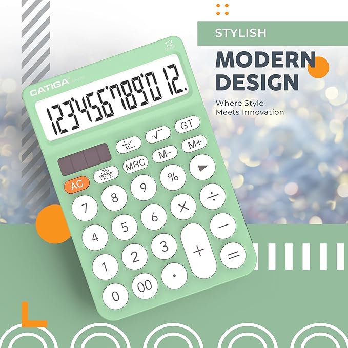 CATIGA 12 Digit Desktop Calculator Basic Desk Calculator - Image 7