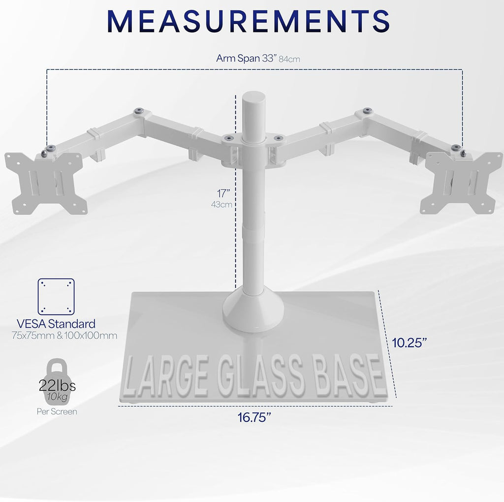 vivo dual monitor desk stand for 13 to, side view