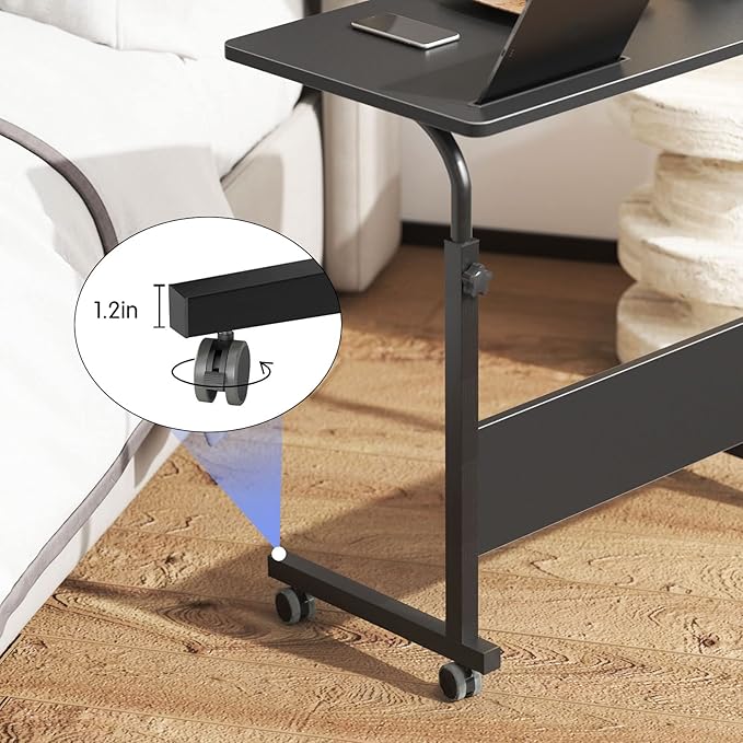 DlandHome Mobile Bed Table 31.5 Inch, Adjustable Side Table Laptop Computer - Image 6