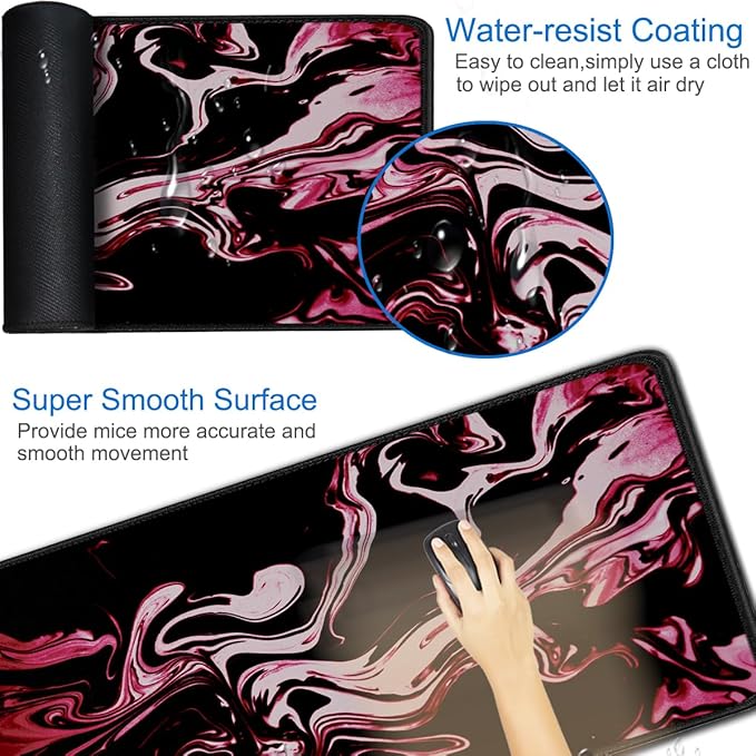 Gaming Mouse Pad, 31.5x15.7 inch Large Extended Computer Keyboard Mouse Mat - Image 3