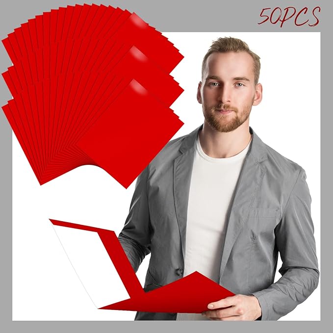 Jutom 50 Pcs 2 Pocket Glossy Paper Folders Glossy Paper Laminated Portfolios - Image 3