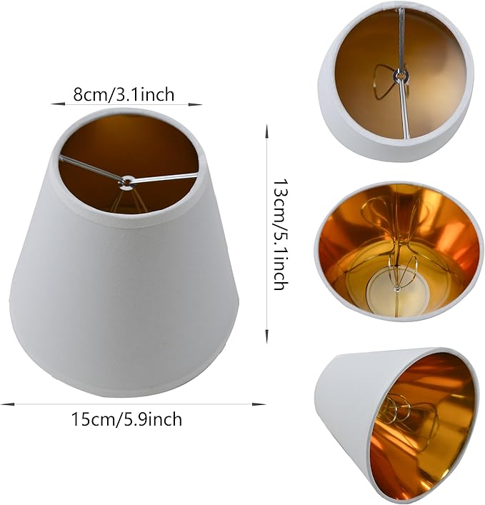 TAaMTYH small lamp shade chandelier shades set of 6，Fabric Lampshade - Image 3