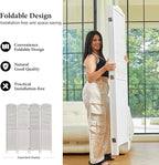 Room Dividers, 5.75Ft Individual Privacy Screens Foldable Wooden Louver & MDF - Image 4