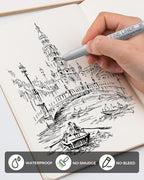 JusArt Fineliner Pens, 0.25mm Ultra Fine Point Pens 01, No Bleed, Waterproof - Image 9