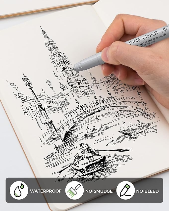 JusArt Fineliner Pens, 0.25mm Ultra Fine Point Pens 01, No Bleed, Waterproof - Image 9