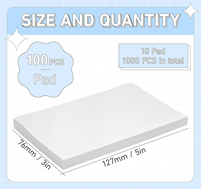 White Sticky Notes 3 x 5 in, 10 Pads Large Notepads, 100 Sheets/Pad Sticky Note - Image 2