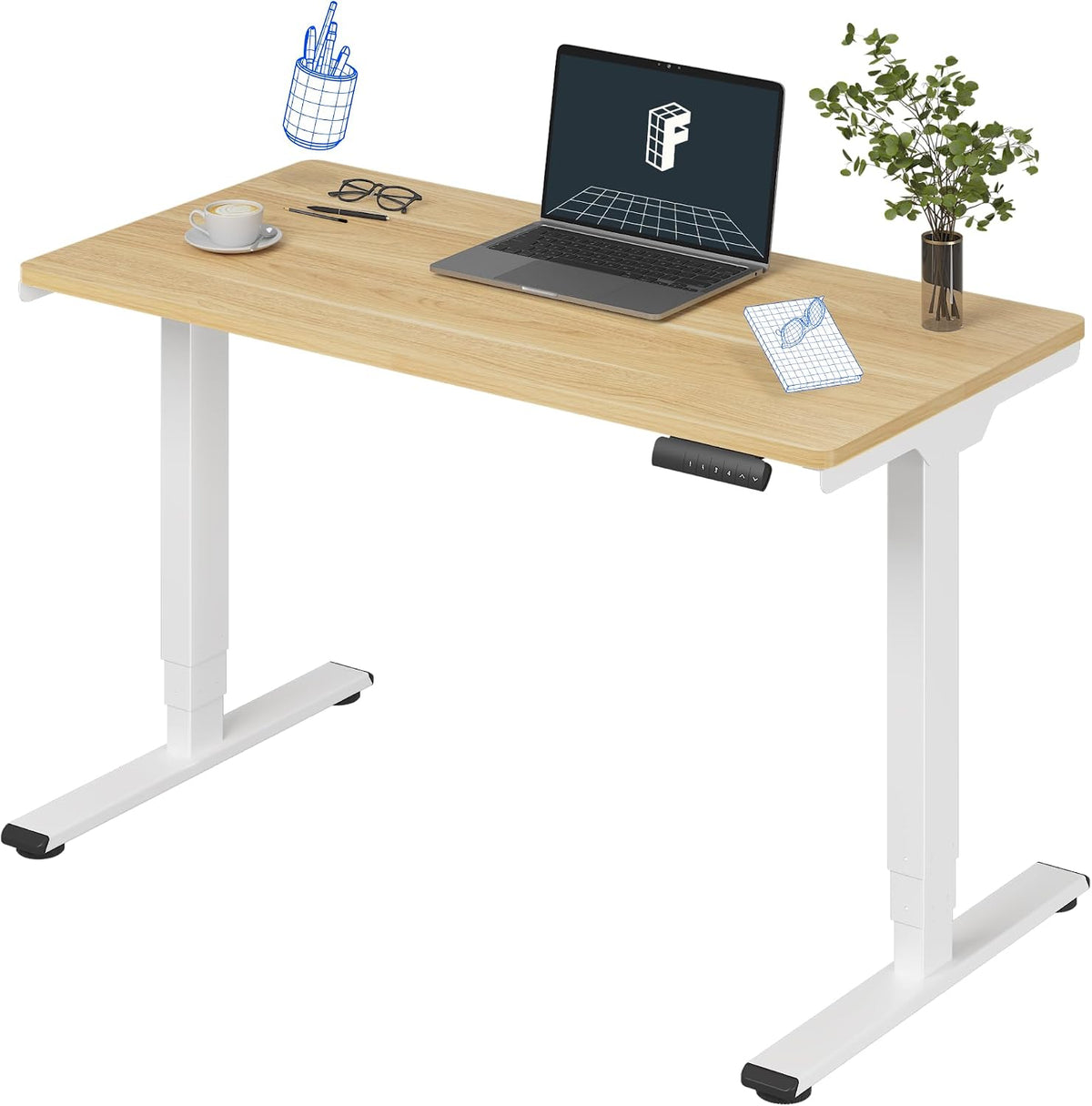 FLEXISPOT E6 3-Stage Dual Motor Electric Standing Desk 48 x 24 Sit Stand Up Desk