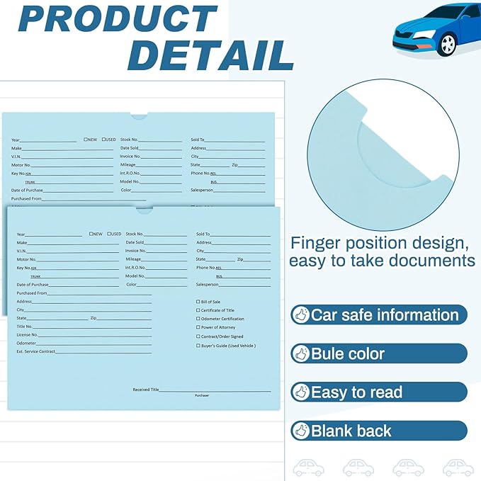 120 Pcs 9 x 12 In Vehicle Dealer Jackets - Image 2