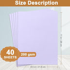 Silunkia 40 Sheets Light Purple Cardstock 8.5 x 11 Certificate Paper, 75lb - Image 2