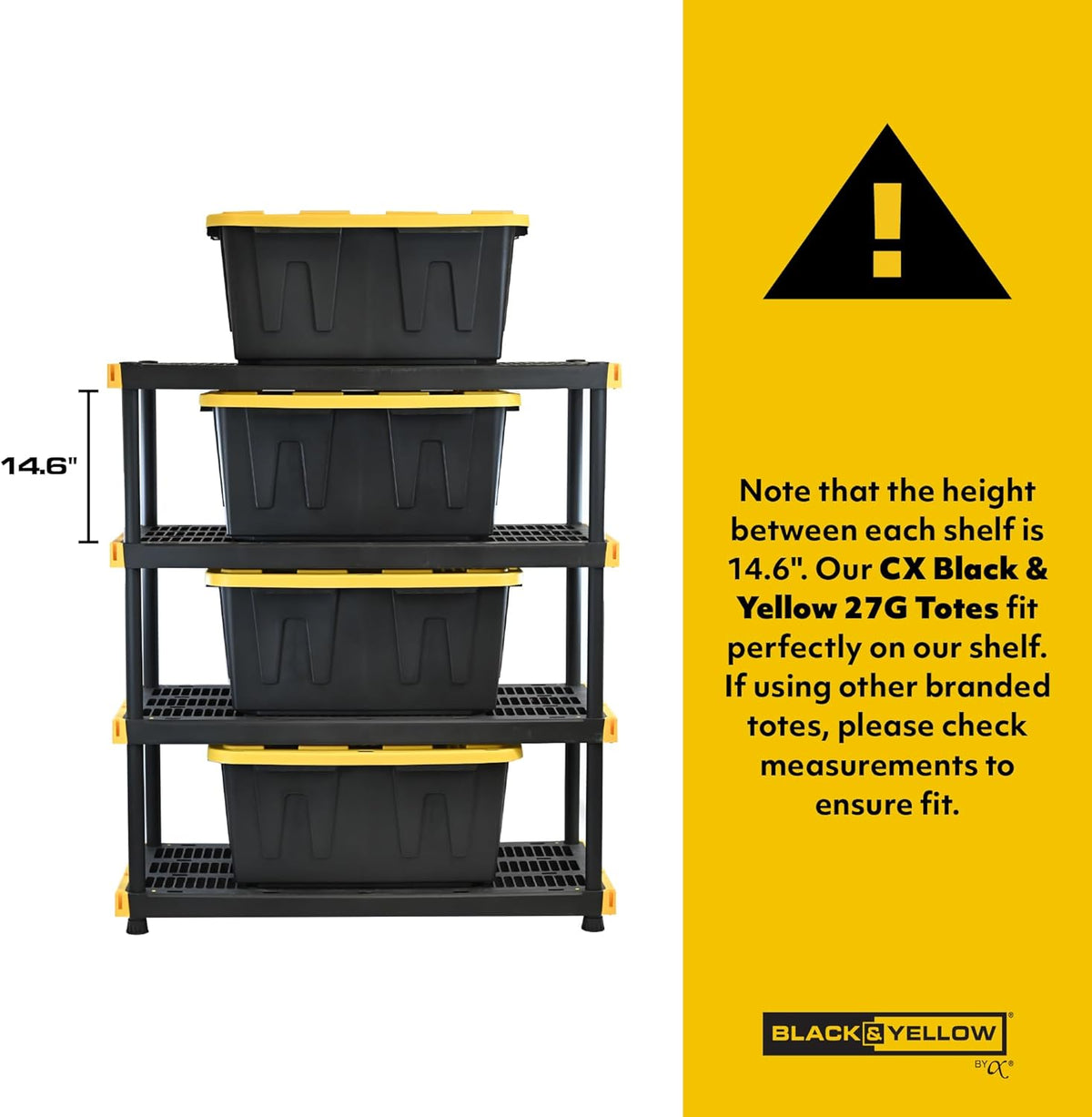 cx 4-tier heavy duty plastic storage shelves for, close-up detail