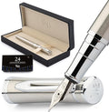 Wordsworth & Black Fountain Pen Set, 18K Gilded Medium Nib, Includes 24 Pack by WordsworthBlack