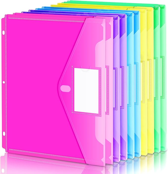 Forvencer Binder Pocket, 10 Pack Super Heavyweight Plastic Folders by Forvencer