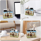 Famame Three Cows Flowers Field Pencil Holder - Image 4