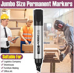 Fuutreo 10 Pack Jumbo Permanent Markers Bulk Large Chisel Tip Permanent Markers - Image 6