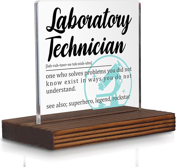 Laboratory Technician Gifts, Funny Appreciation Desk Sign by Pariveca