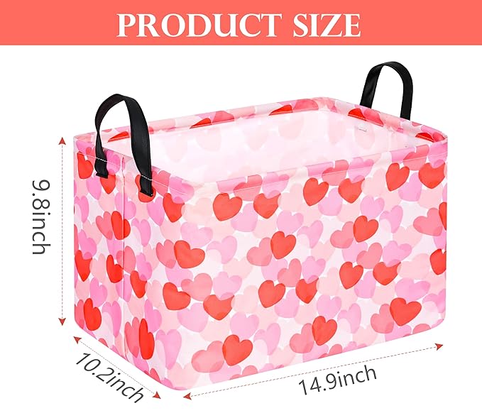 FUULOXE Rectangular Valentines Basket Storage Bin - Image 2