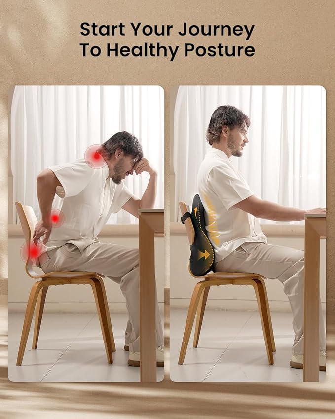 ProtoArc Lumbar Support Pillow for Office Chair, Memory Foam Back Support - Image 3