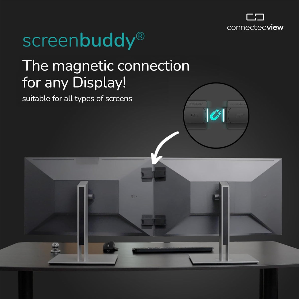 Set of 2, Magnetic Connection for Your Screens, Suitable for All Computer Mon...