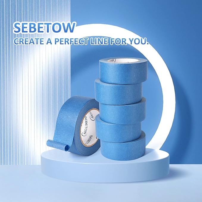 SEBETOW 10 Rolls Painters Tape 2 inch Bulk Painter Tape Blue Wide Roll - Image 3