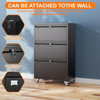 METAN Upgrade 3 Drawers Lateral File Cabinet on Wheels, Steel Office Filing - Image 6