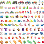 CLOCK KING 110pcs 3D Cute Kids Erasers, Random Desktop Pet Toys Gifts, by CLOCKKING